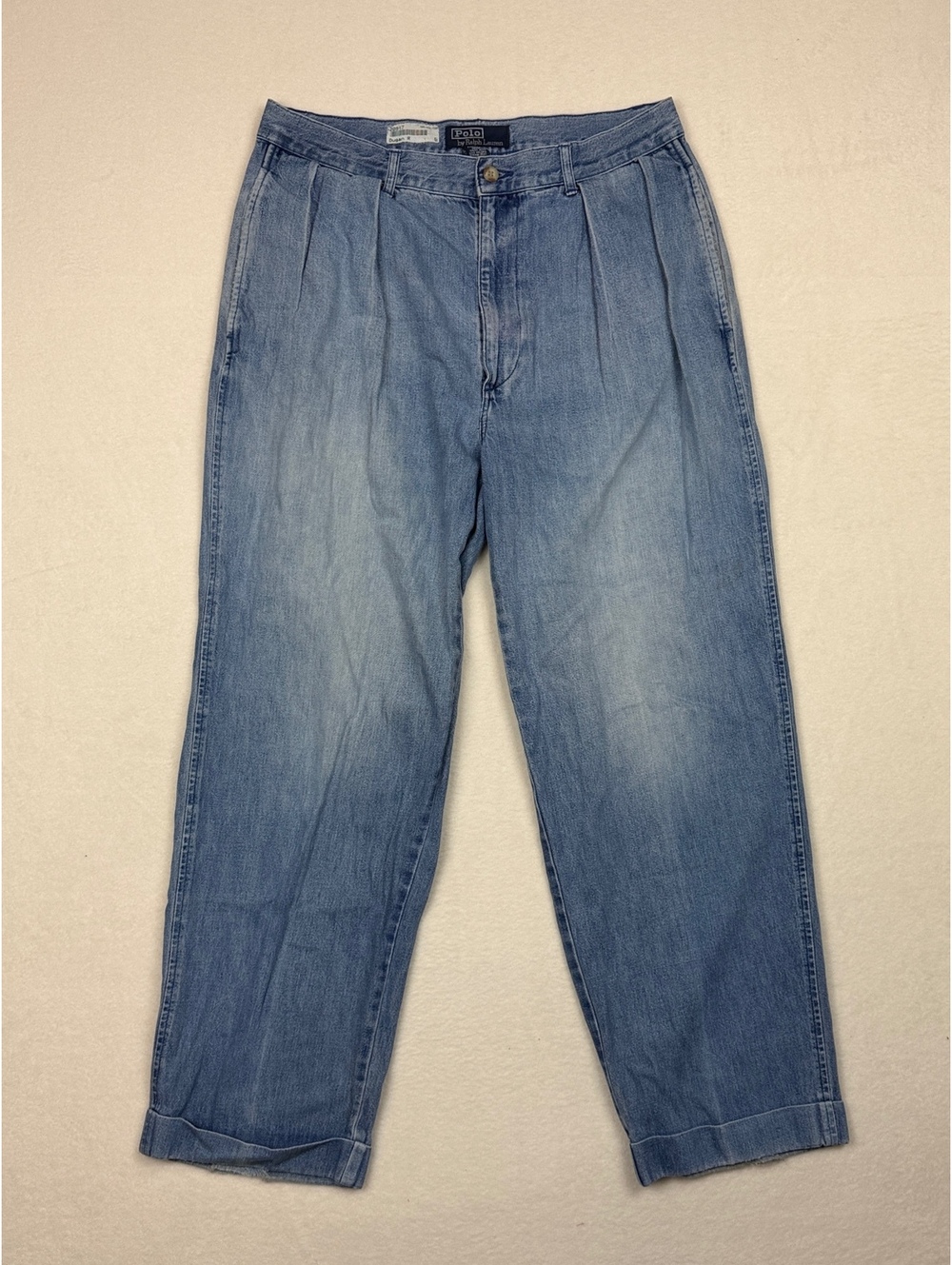 Vintage Polo Ralph Lauren Dugan R Pleated Denim Jeans 32x36